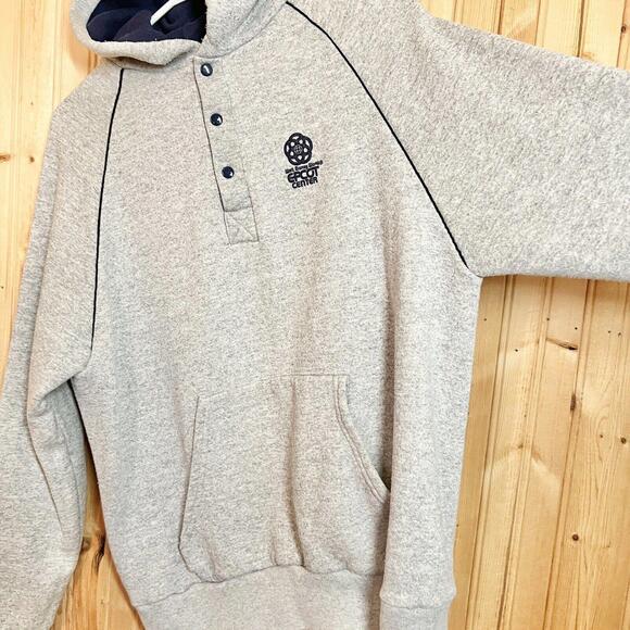 VTG 80s Walt Disney World Epcot Center Hoodie Sweatshirt 1/4 Snap SLIM FIT Sz L - Picture 12 of 12